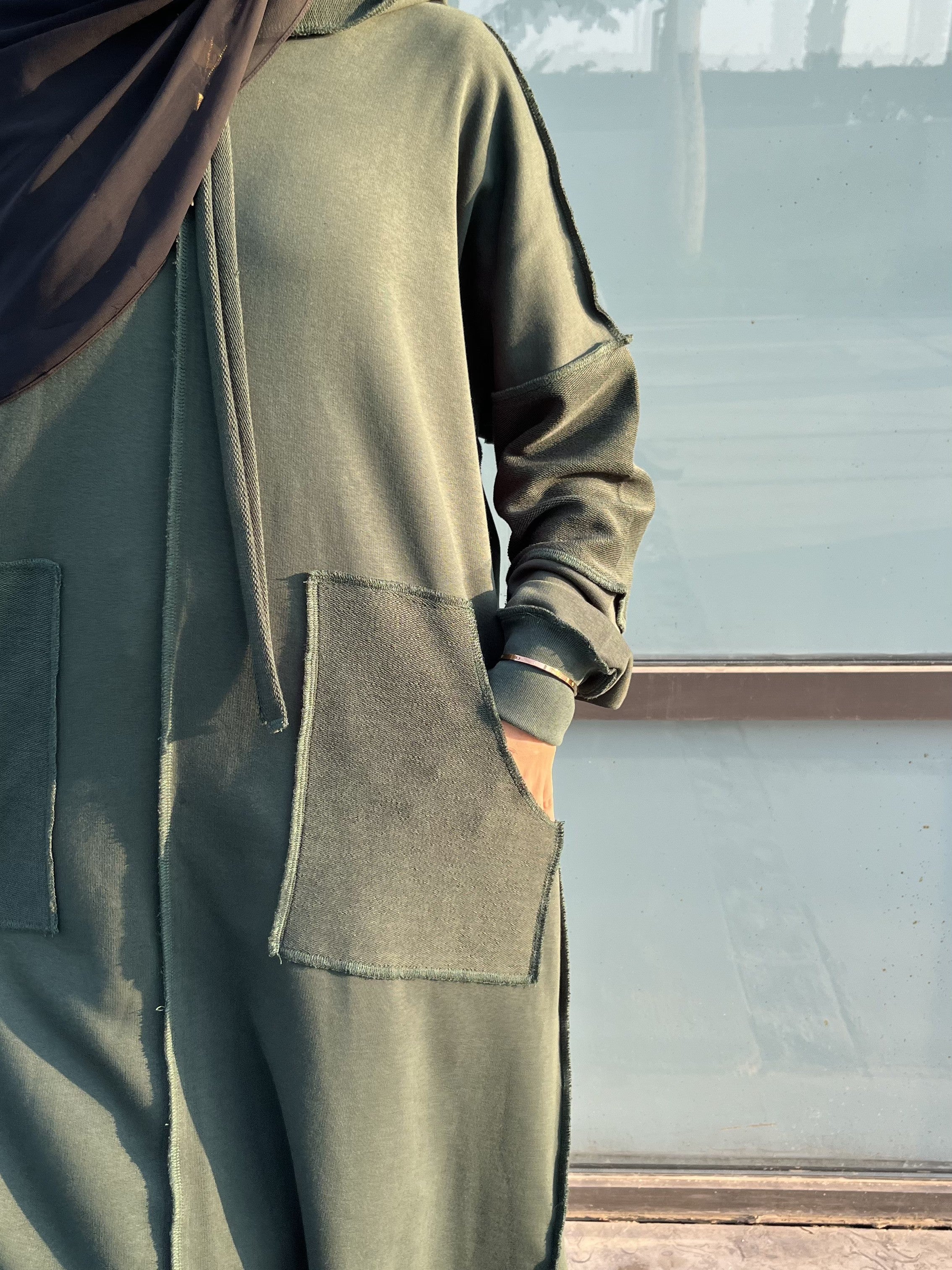 Stitched High-Low Hoodie